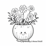 Kids Friendly Daisy Vase Coloring Pages 2