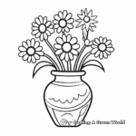 Kids Friendly Daisy Vase Coloring Pages 3