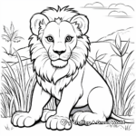 Kids Friendly Lion Zoo Coloring Pages 2