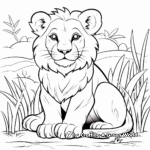 Kids Friendly Lion Zoo Coloring Pages 3