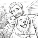 Kindness-filled Dad and Pet Coloring Pages 4