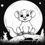 Kinkajou and Moon: Night Scene Coloring Pages 1