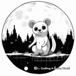 Kinkajou and Moon: Night Scene Coloring Pages 2