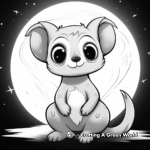 Kinkajou and Moon: Night Scene Coloring Pages 4