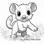 Kinkajou in Action Coloring Pages 1