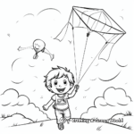 Kite Flying Coloring Pages for May 2