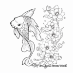 Koi Fish and Blossoms Coloring Pages 2