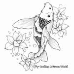 Koi Fish and Blossoms Coloring Pages 3