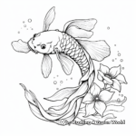 Koi Fish and Blossoms Coloring Pages 4