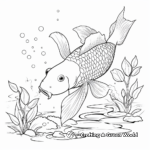 Koi Fish in Nature: Stream-Scene Coloring Pages 4