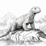 Komodo Dragon in Its Habitat Coloring Pages 2