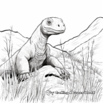 Komodo Dragon in Its Habitat Coloring Pages 3