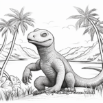 Komodo Dragon Island Scene Coloring Pages 2
