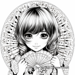 Lace Fan Detail Coloring Pages for Advanced Artists 1