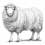 Large Merino Sheep Coloring Page 1