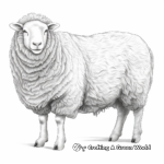 Large Merino Sheep Coloring Page 4