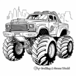Large-scale City Patrol Police Monster Truck Coloring Pages 3