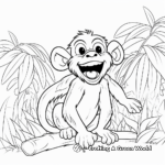 Laughing Monkey Jungle Animal Coloring Pages 1
