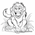 Laughing Monkey Jungle Animal Coloring Pages 2