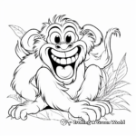 Laughing Monkey Jungle Animal Coloring Pages 3