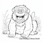 Laughing Monkey Jungle Animal Coloring Pages 4