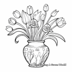 Lavish Tulip in Vase Coloring Pages 1