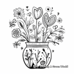 Lavish Tulip in Vase Coloring Pages 3