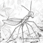Leafy Surroundings: Praying Mantis Jungle Scene Coloring Pages 2