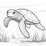 Leatherback Sea Turtle in Ocean Coloring Pages 1