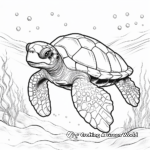 Leatherback Sea Turtle in Ocean Coloring Pages 2