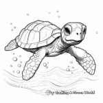 Leatherback Sea Turtle in Ocean Coloring Pages 4