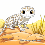 Leopard Gecko in Natural Habitat Coloring Pages 2