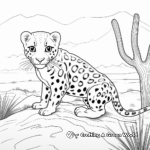 Leopard Gecko with Desert Background Coloring Pages 1
