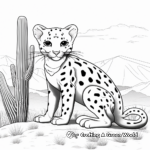 Leopard Gecko with Desert Background Coloring Pages 3