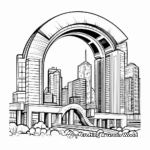 Letter C in architecture: City-Scene Coloring Pages 2