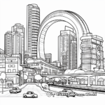 Letter C in architecture: City-Scene Coloring Pages 4