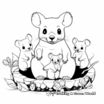 Life Cycle of a Kinkajou Coloring Pages 1