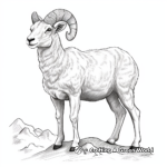 Lifelike Bighorn Sheep Coloring Pages 1