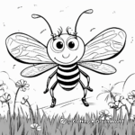 Lightning Bug with Nature Background Coloring Pages 4