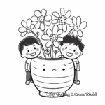 Lily Vase Coloring Pages for Kids 3