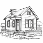 Line Art Tiny House Coloring Pages 2