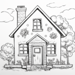 Line Art Tiny House Coloring Pages 4