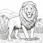 Lion in the Savanna: Scenic Coloring Pages 4
