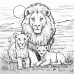 Lion, Lamb and the Sunset Coloring Pages 2