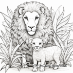 Lion, Lamb and Tropical Jungle Coloring Pages 3