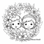 Lisa's Whimsical Floral Wreath Coloring Pages 1