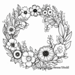 Lisa's Whimsical Floral Wreath Coloring Pages 2