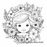 Lisa's Whimsical Floral Wreath Coloring Pages 4
