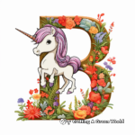 Little Unicorn under the Rainbow Coloring Pages 2
