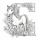 Little Unicorn under the Rainbow Coloring Pages 3